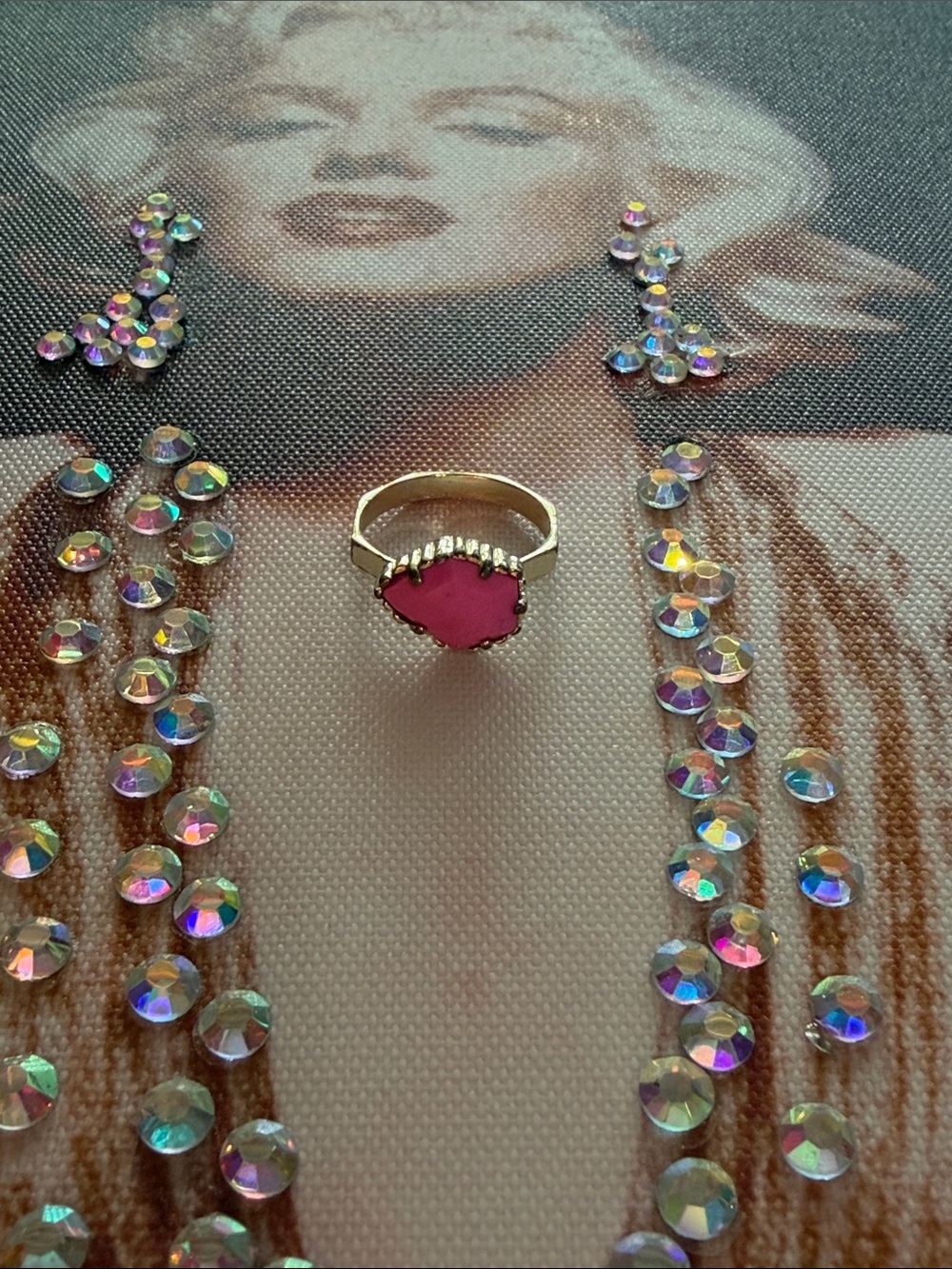 Kendra Scott Gold-Tone Ring with Hot Pink Heart Stone